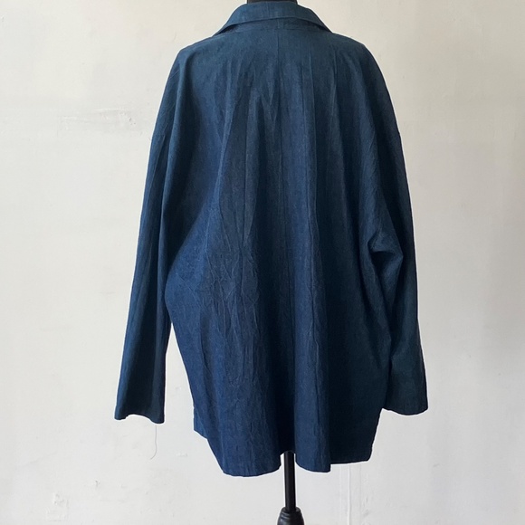 Medium Dark Blue Denim Oversized Blazer - Picture 2 of 12